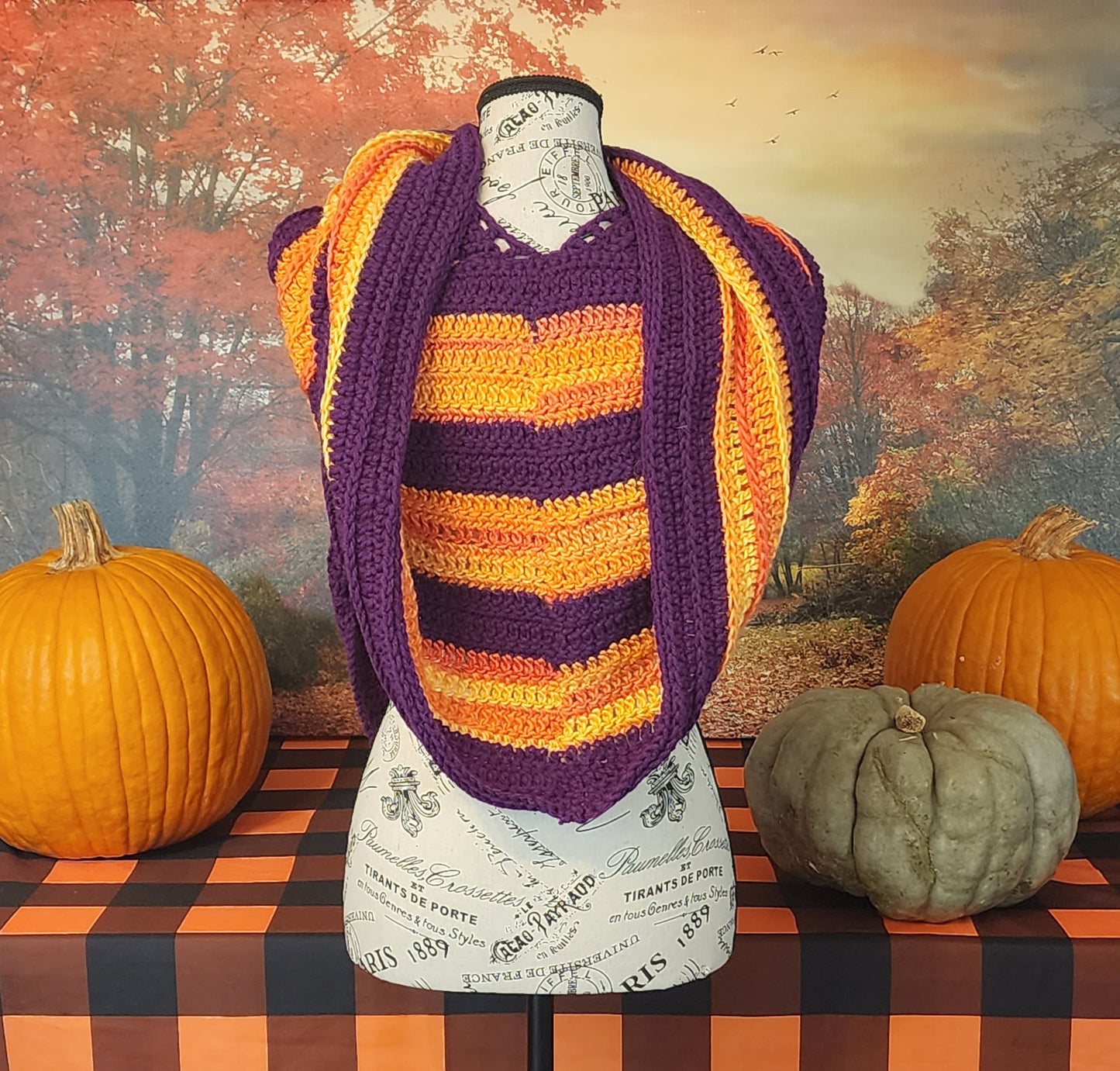 Autumn Sunset Hooded Scarf