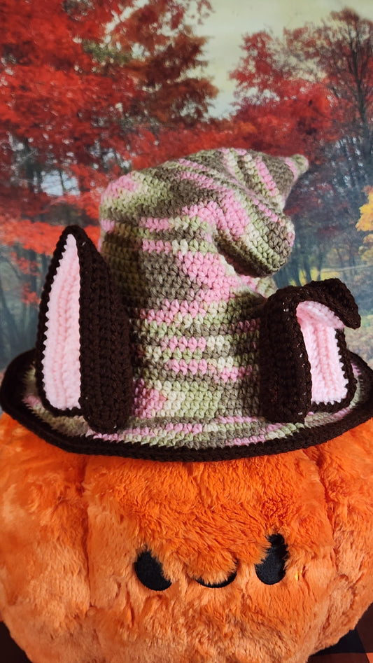 Pink Camo Bunny Witchy Hat