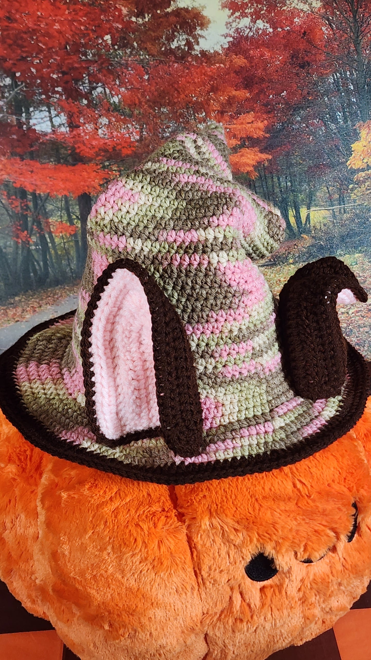 Pink Camo Bunny Witchy Hat